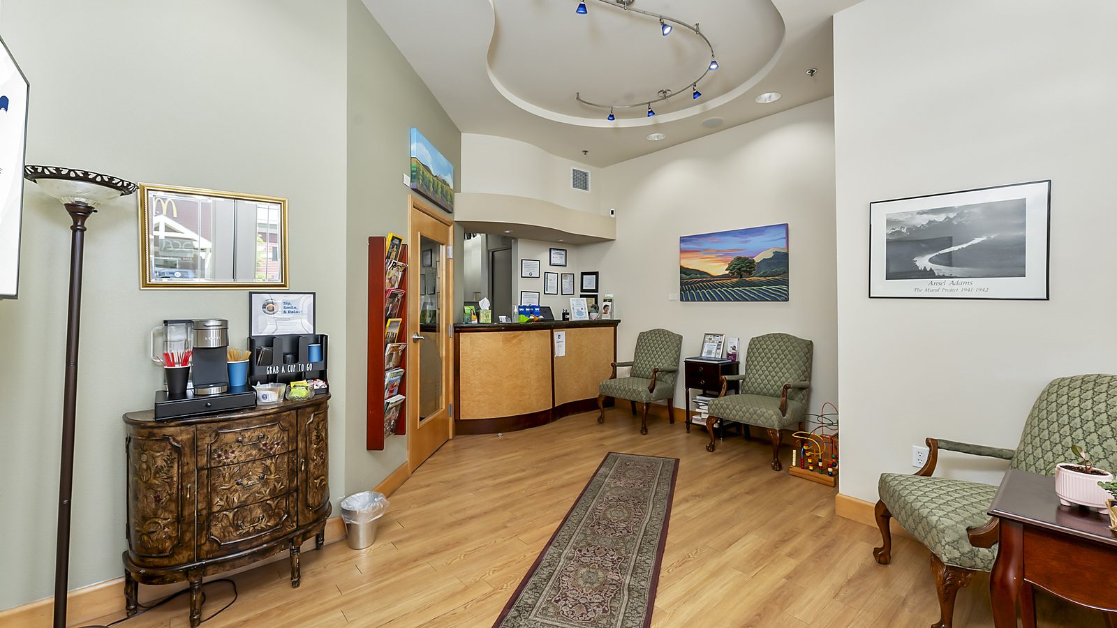 Comfortable seating in the reception area at Bonin Dental Care