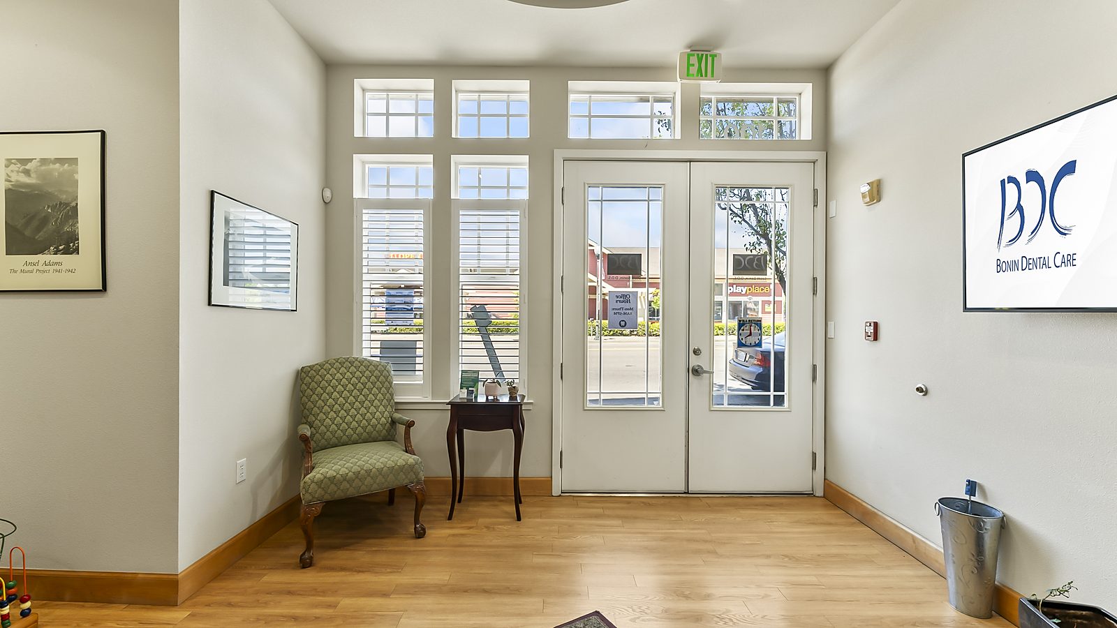 Welcoming entry at Bonin Dental Care with the practice logo